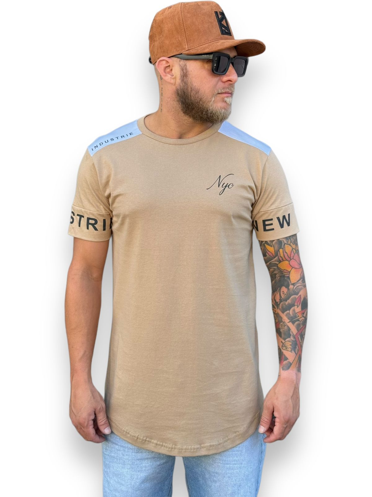 Camiseta Longline Para Um Estilo Descolado Urbano: Bege