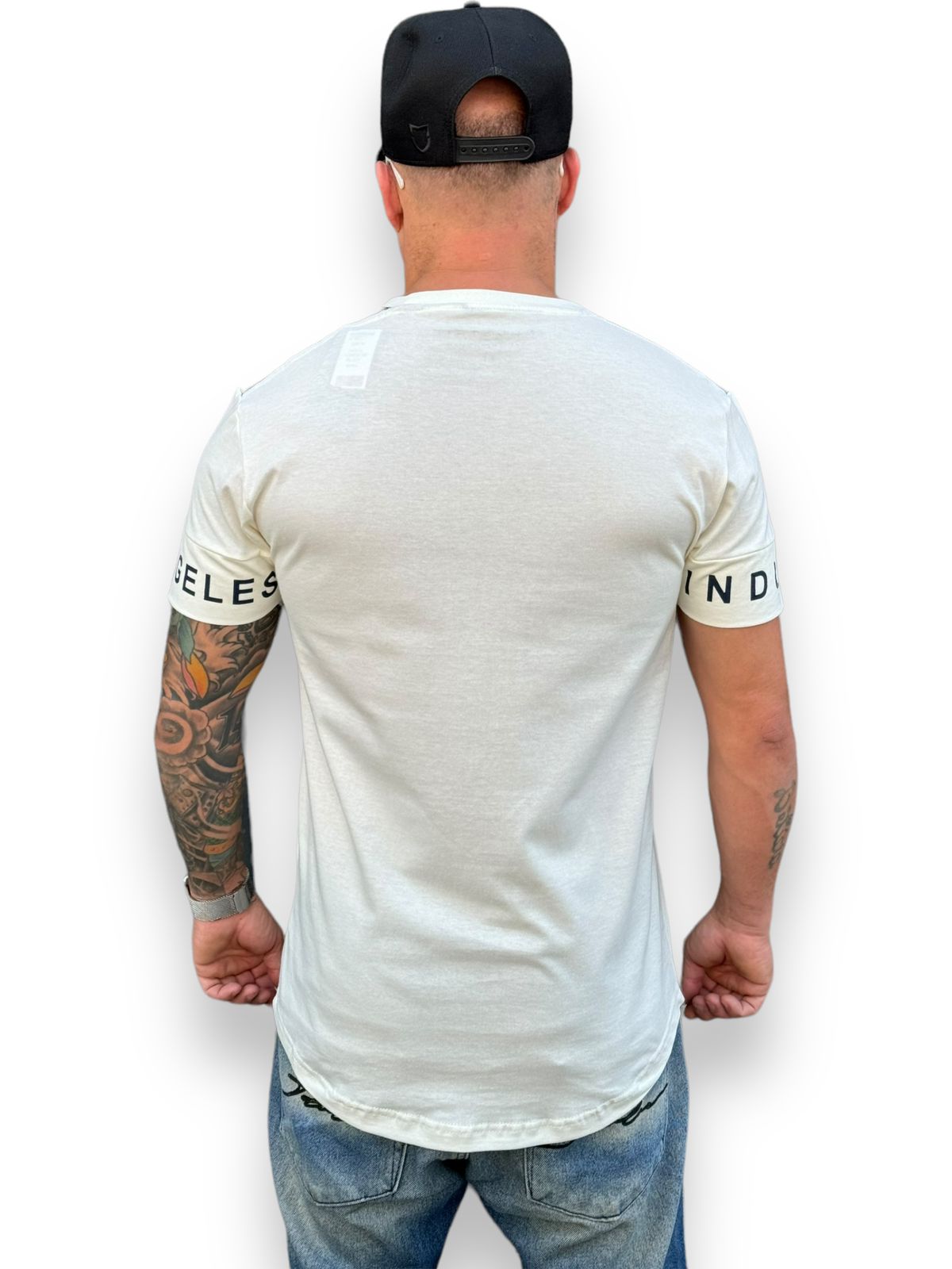 Camiseta Longline Los Angeles - Estilo Streetwise da Cidade dos Anjos - Offwhite