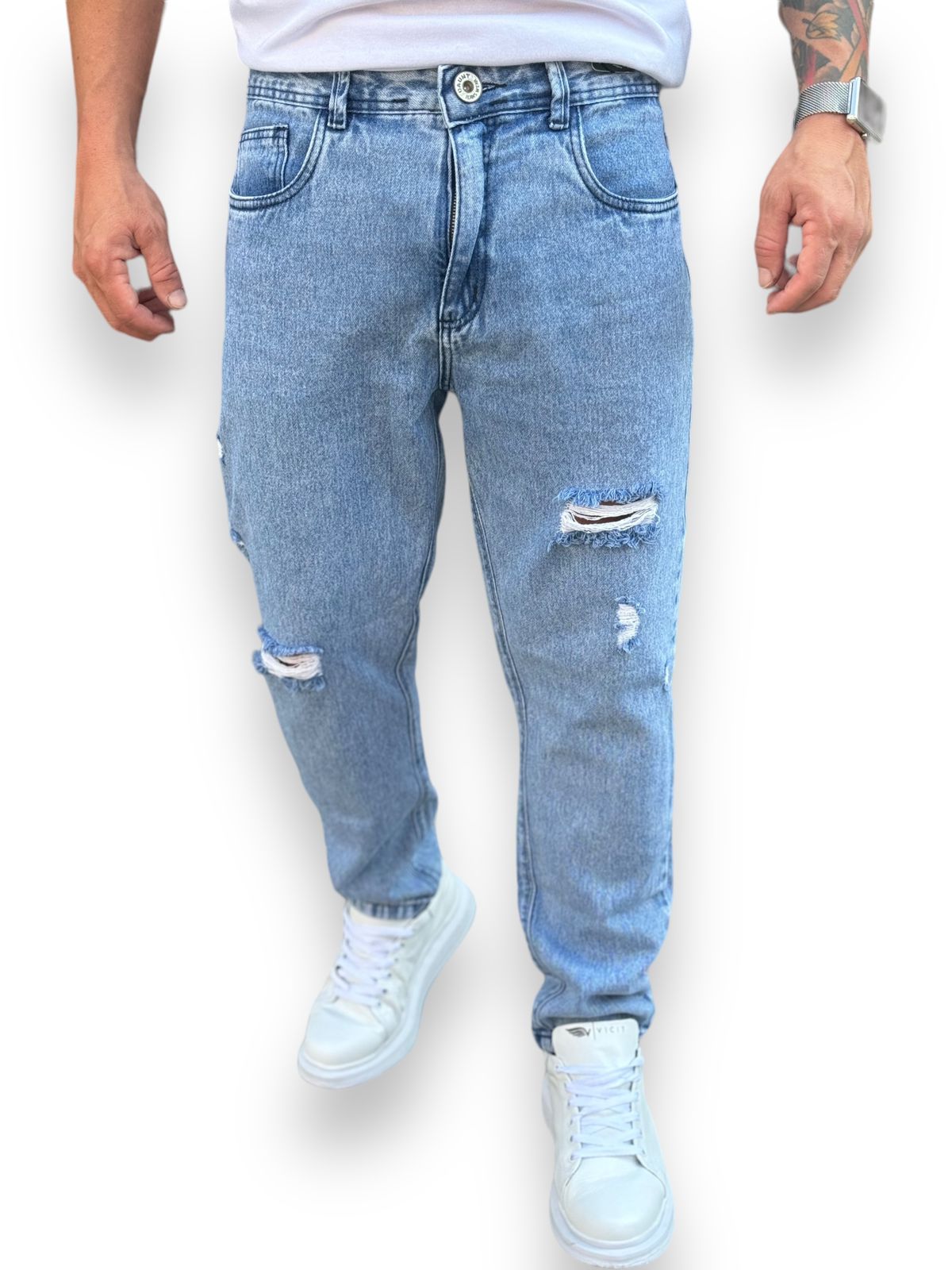 Calça Jeans Destroyer 100% Algodão para um Look Despojado: Estilo e Conforto