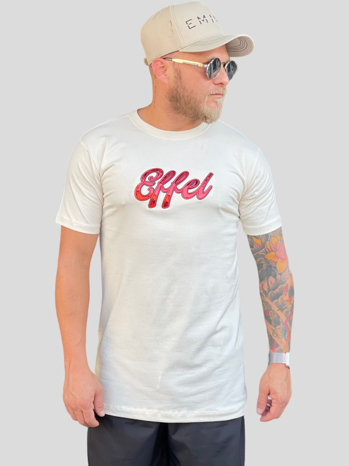 Camiseta Longline Effel Refletivo Off White