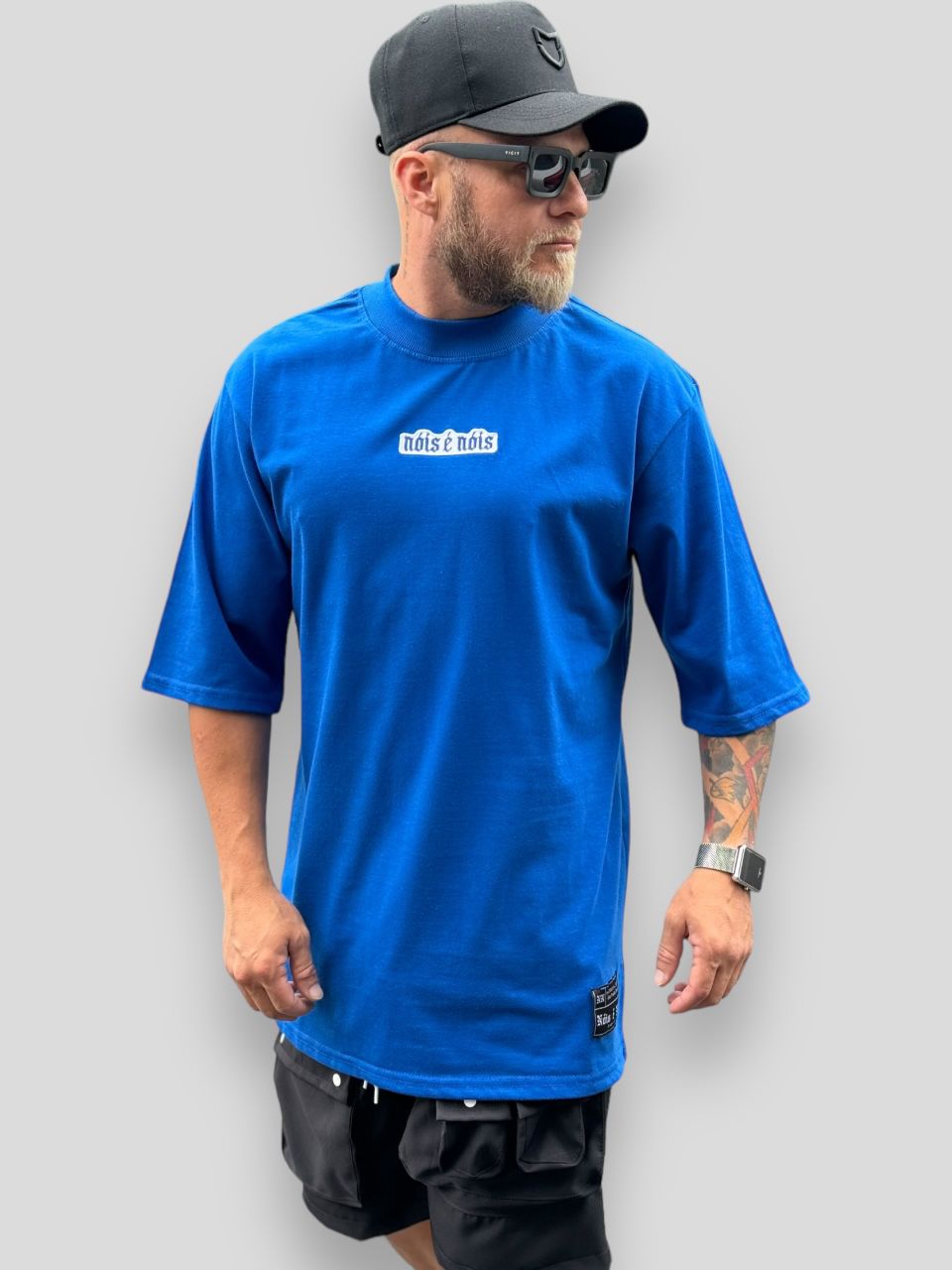 Camiseta Oversized Nóis É Nóis Azul Royal