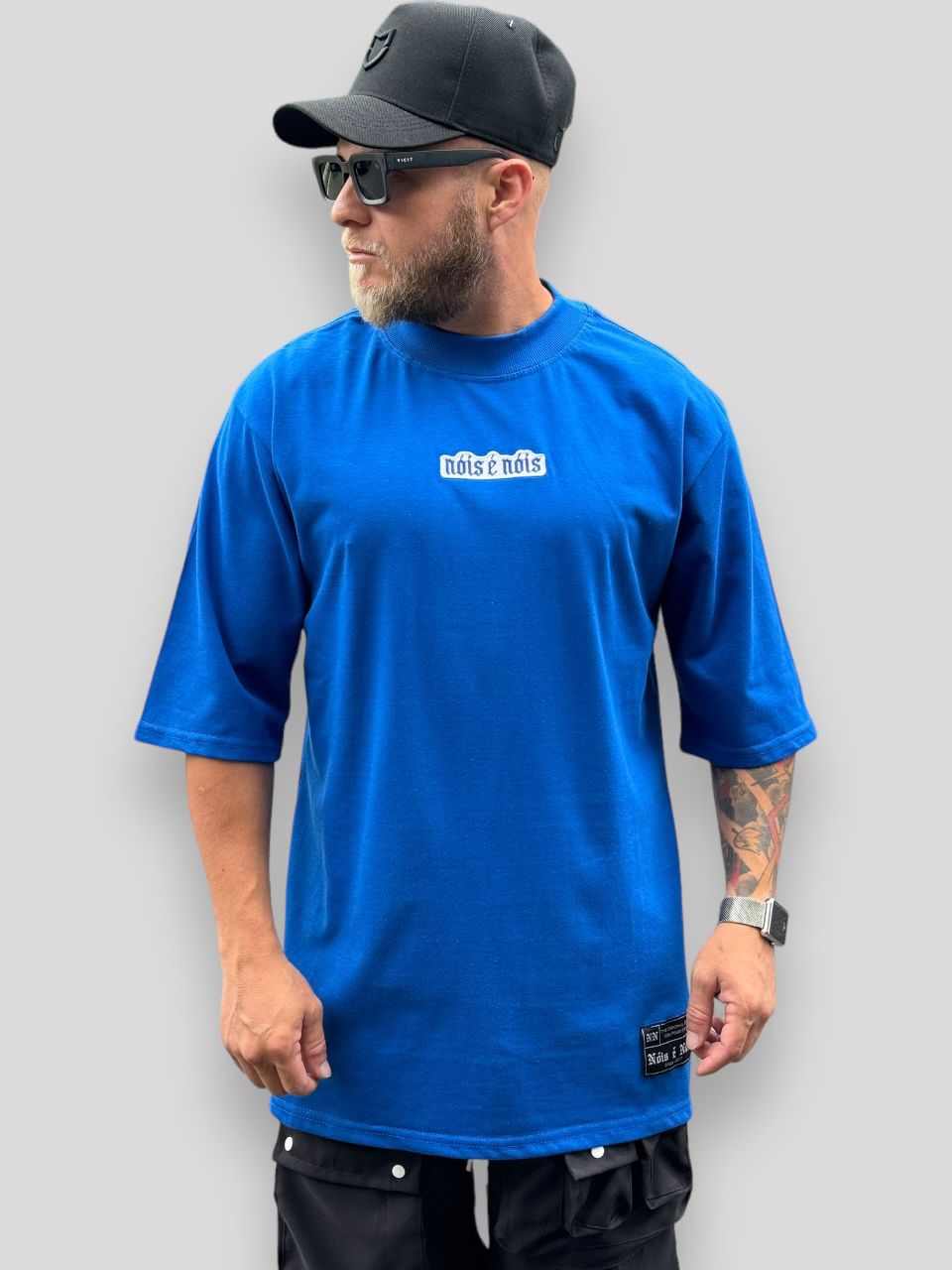 Camiseta Oversized Nóis É Nóis Azul Royal