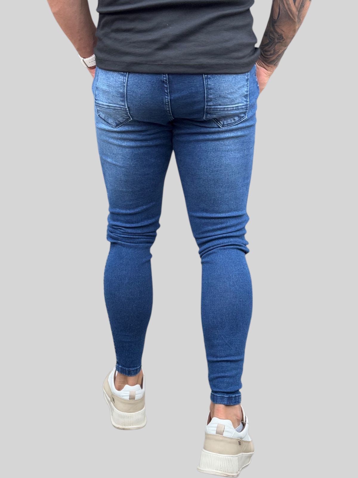 Calça Jeans Destroyed Azul Medio