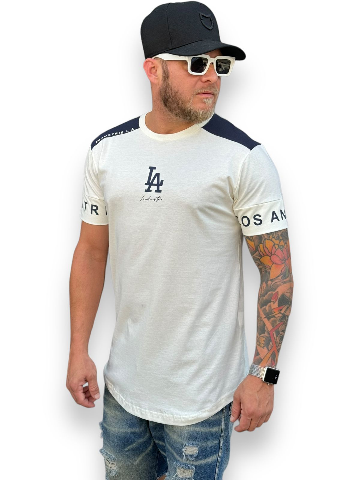 Camiseta Longline Los Angeles - Estilo Streetwise da Cidade dos Anjos - Offwhite