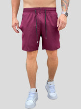 Bermuda Moda Praia Com Elastano Vinho