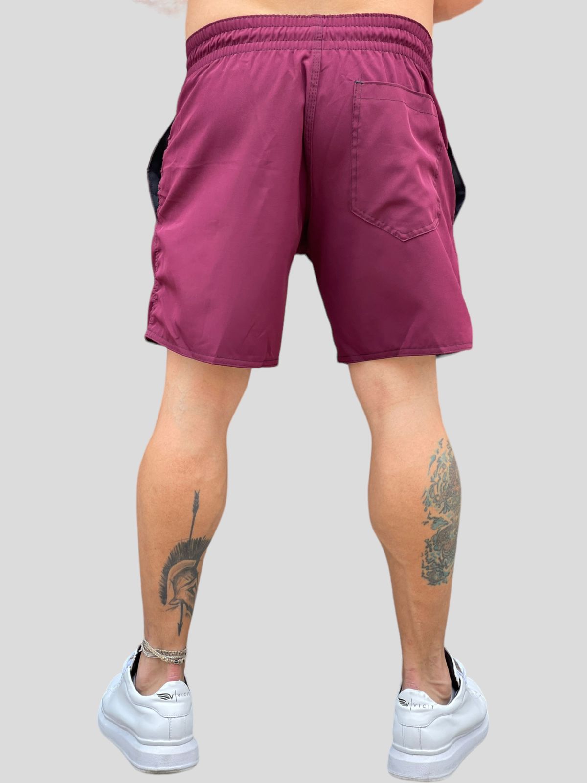 Bermuda Moda Praia Com Elastano Vinho