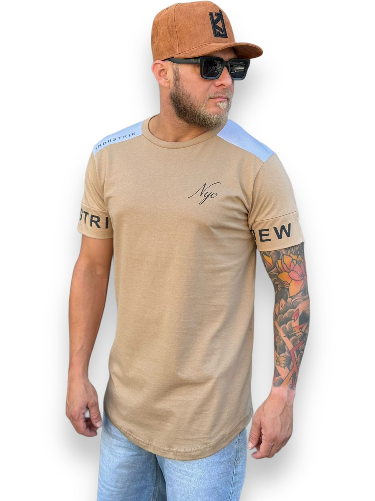 Camiseta Longline Para Um Estilo Descolado Urbano: Bege