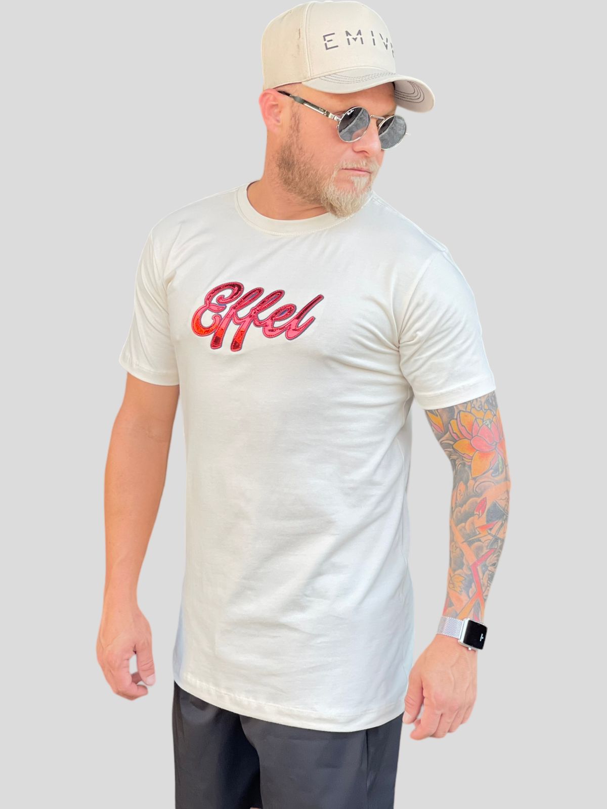 Camiseta Longline Effel Refletivo Off White