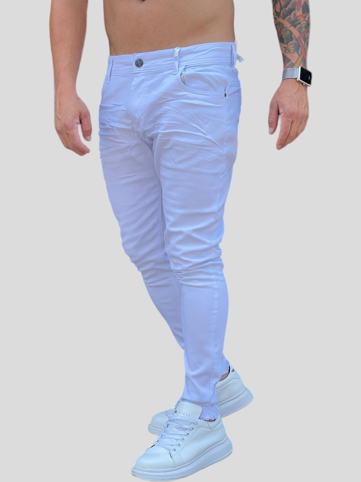 Calça Jeans Premium Branca Lisa