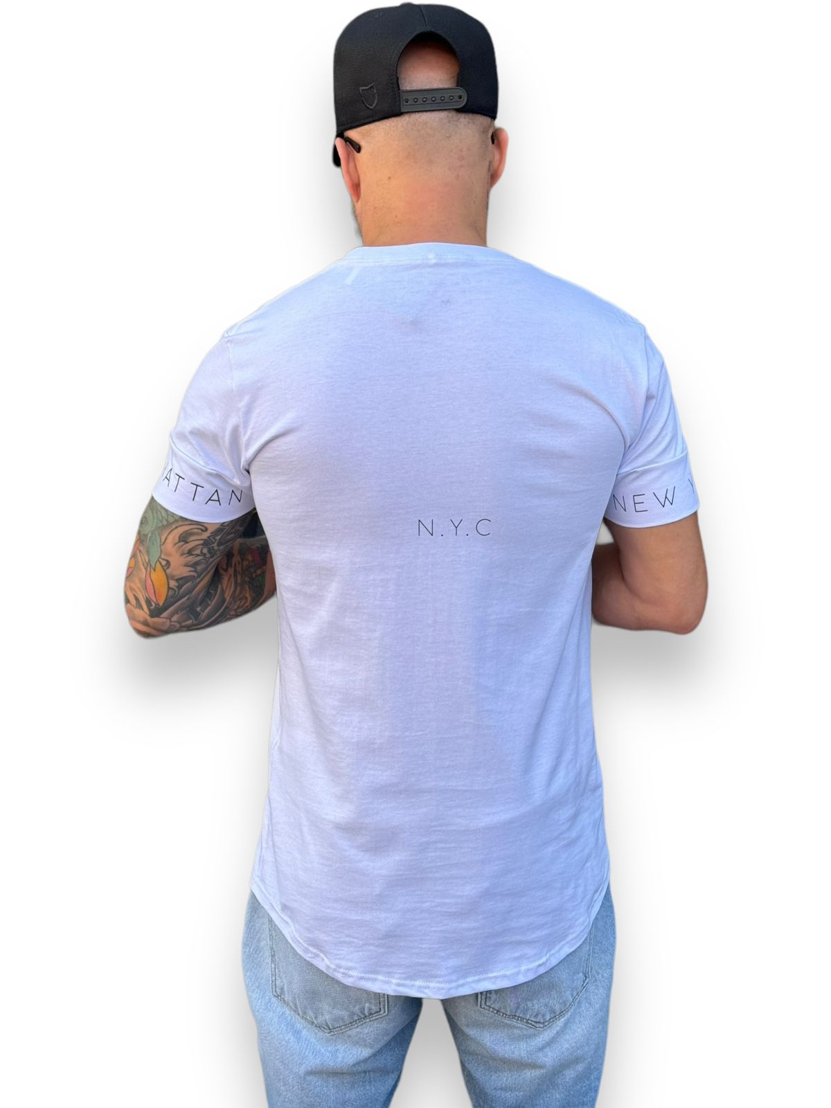 Camiseta Longline Urbana New York State of Mind: Branca