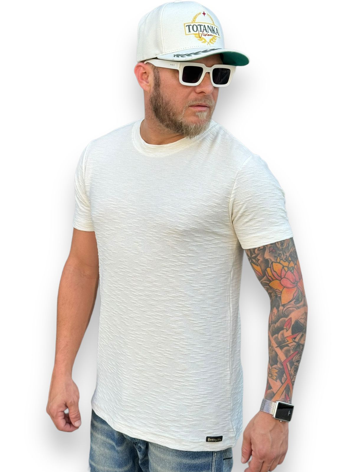 Camiseta Longline Com Tecido Texturizado: O Toque Sofisticado Que Marca - Offwhite