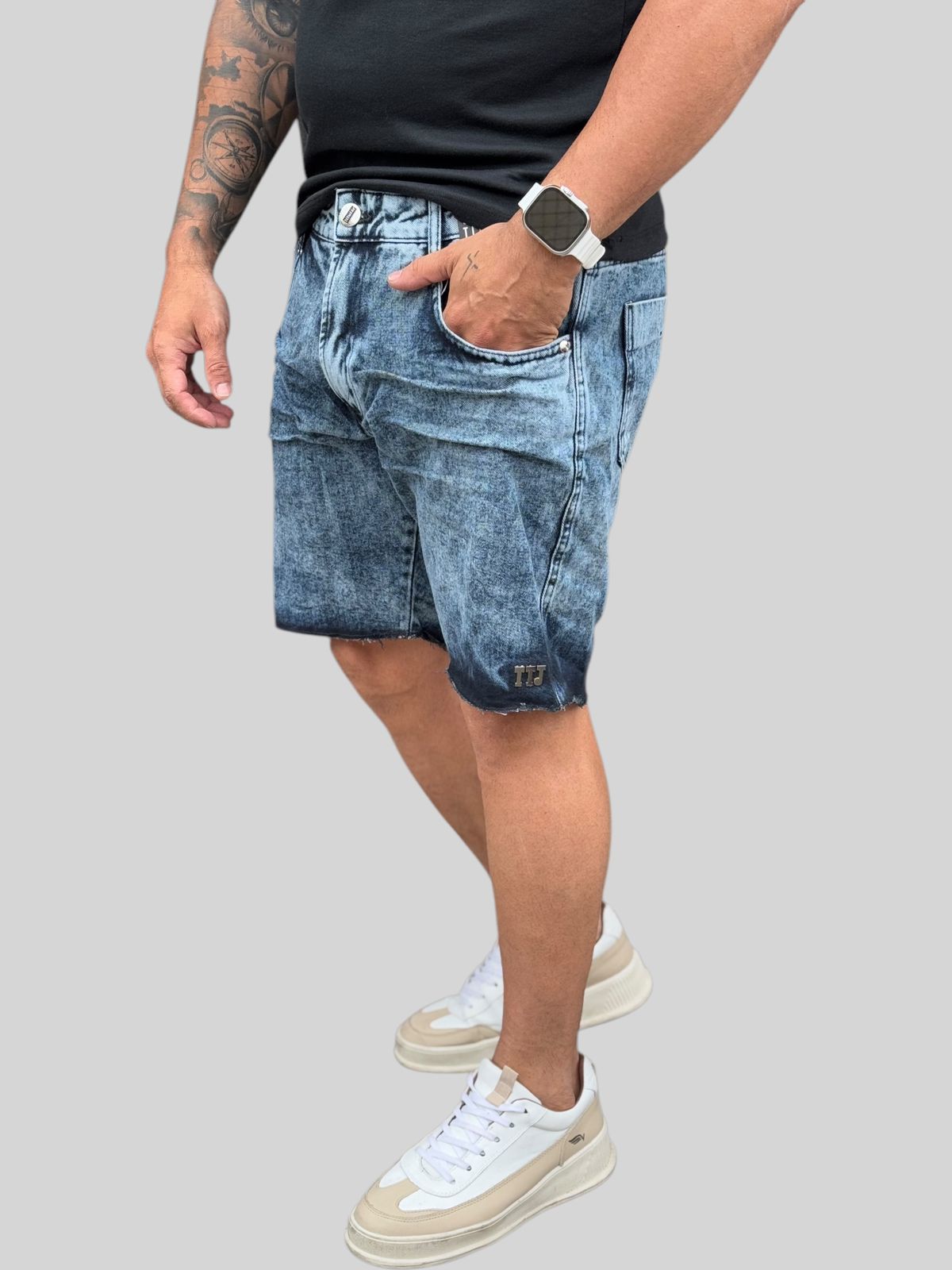 Bermuda Jeans Estonada Escura