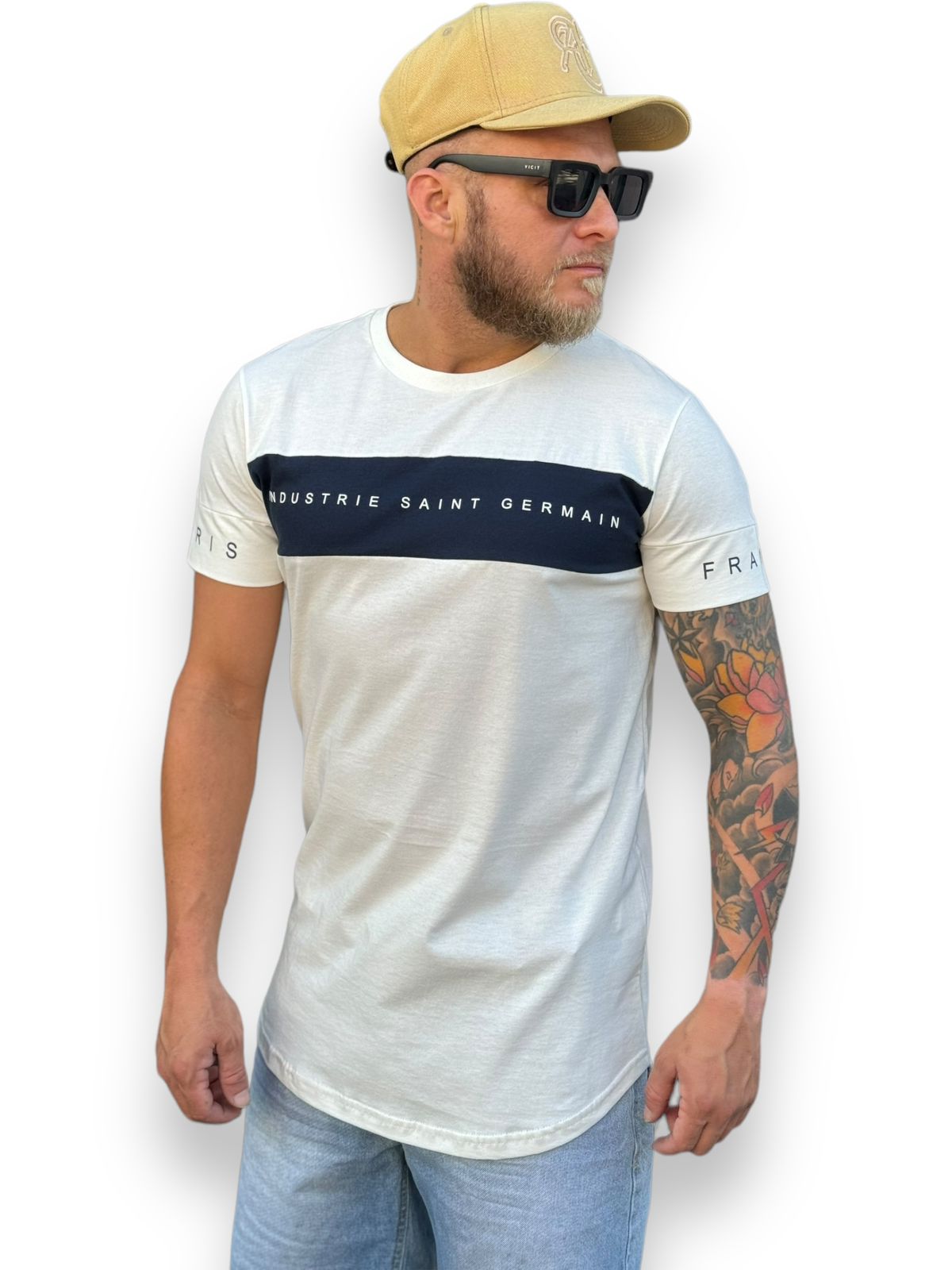 Camiseta Longline Paris Saint Germain Elegância e Conforto: Offwhite