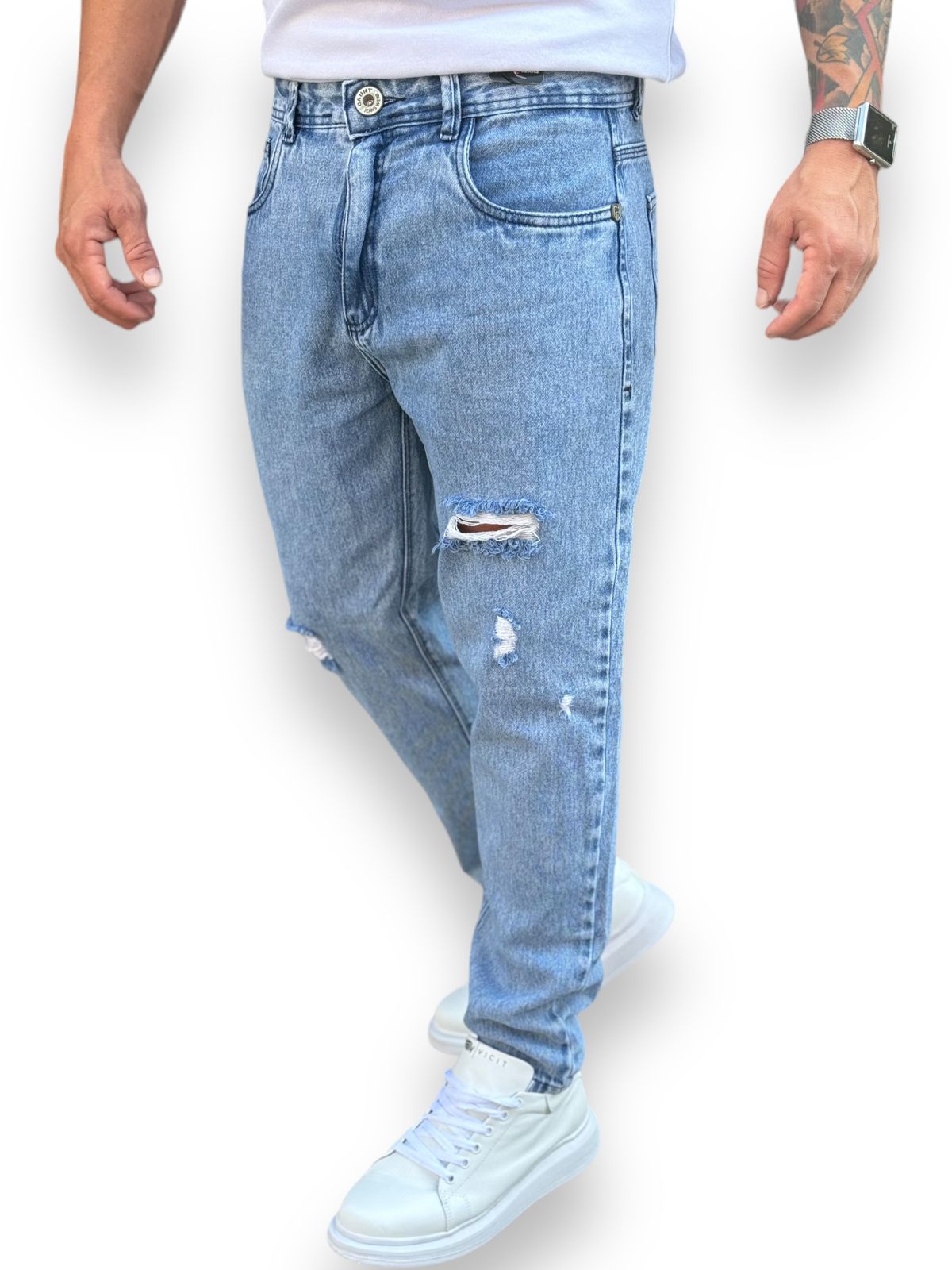 Calça Jeans Destroyer 100% Algodão para um Look Despojado: Estilo e Conforto