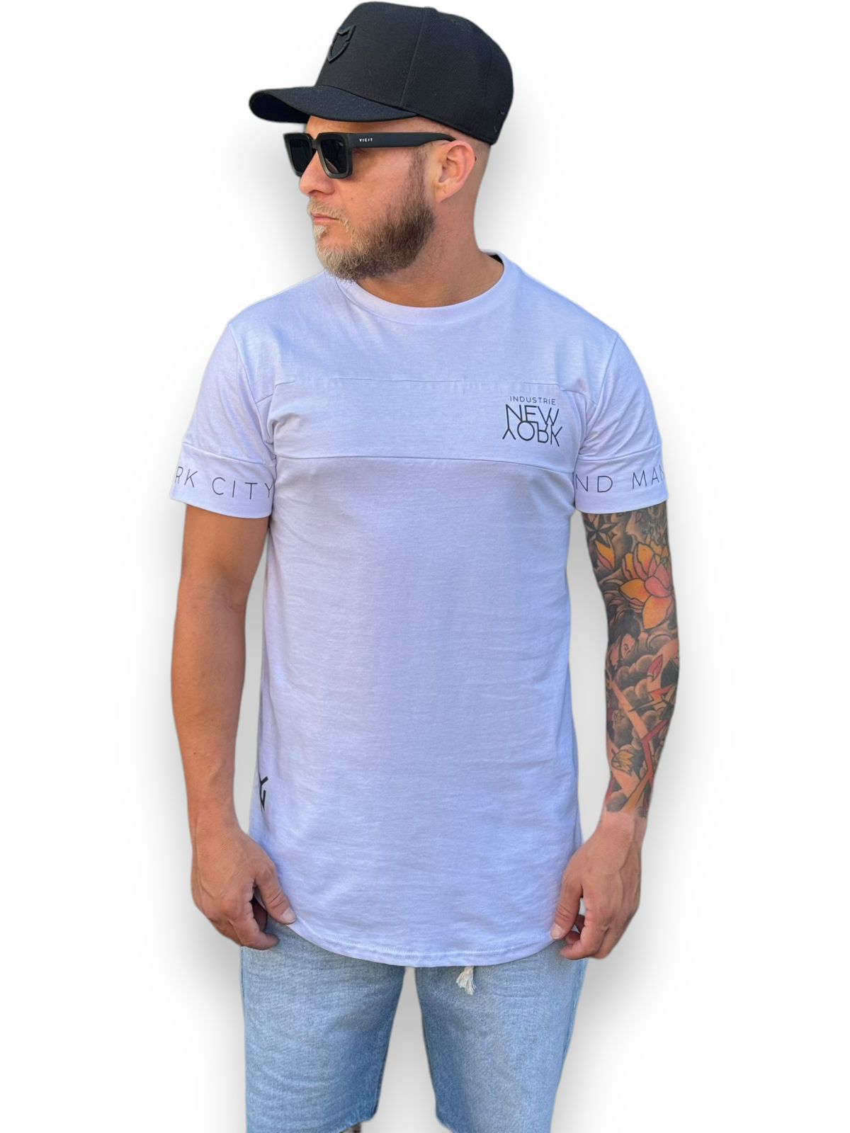 Camiseta Longline Urbana New York State of Mind: Branca