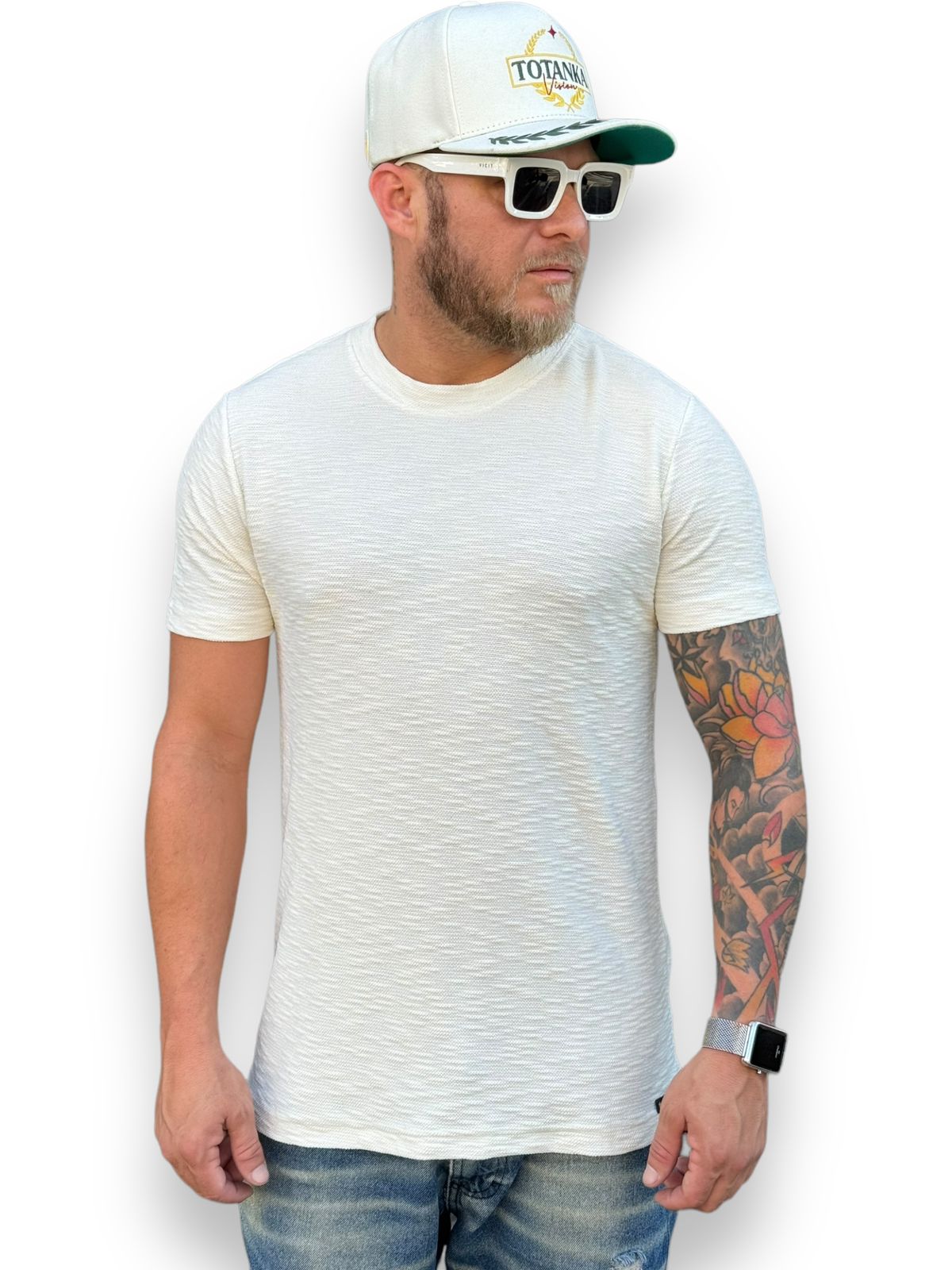 Camiseta Longline Com Tecido Texturizado: O Toque Sofisticado Que Marca - Offwhite