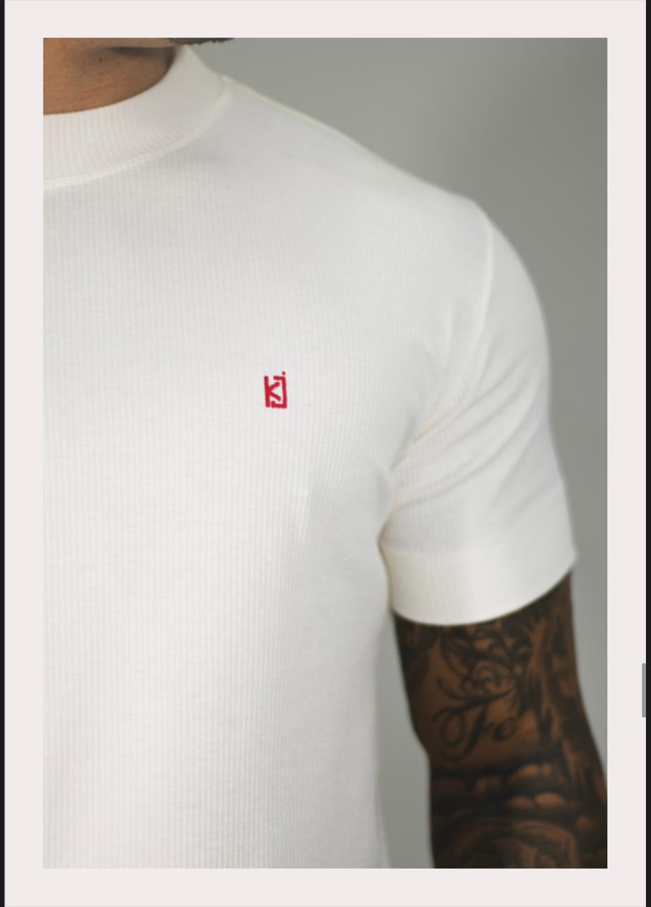 Camiseta Longline Canelada OffWhite