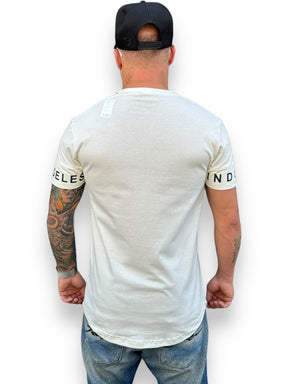 Camiseta Longline Los Angeles - Estilo Streetwise da Cidade dos Anjos - Offwhite