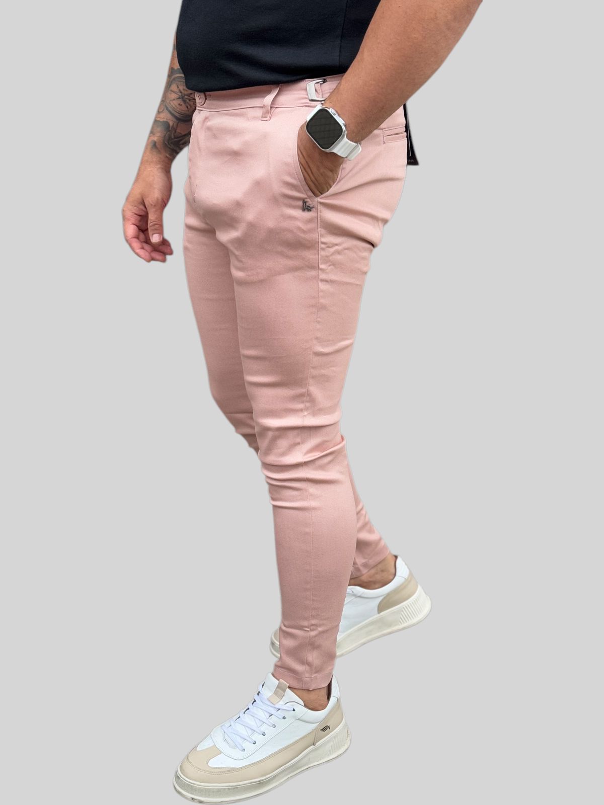 Calça Alfaiataria Rose Com Ajuste Lateral