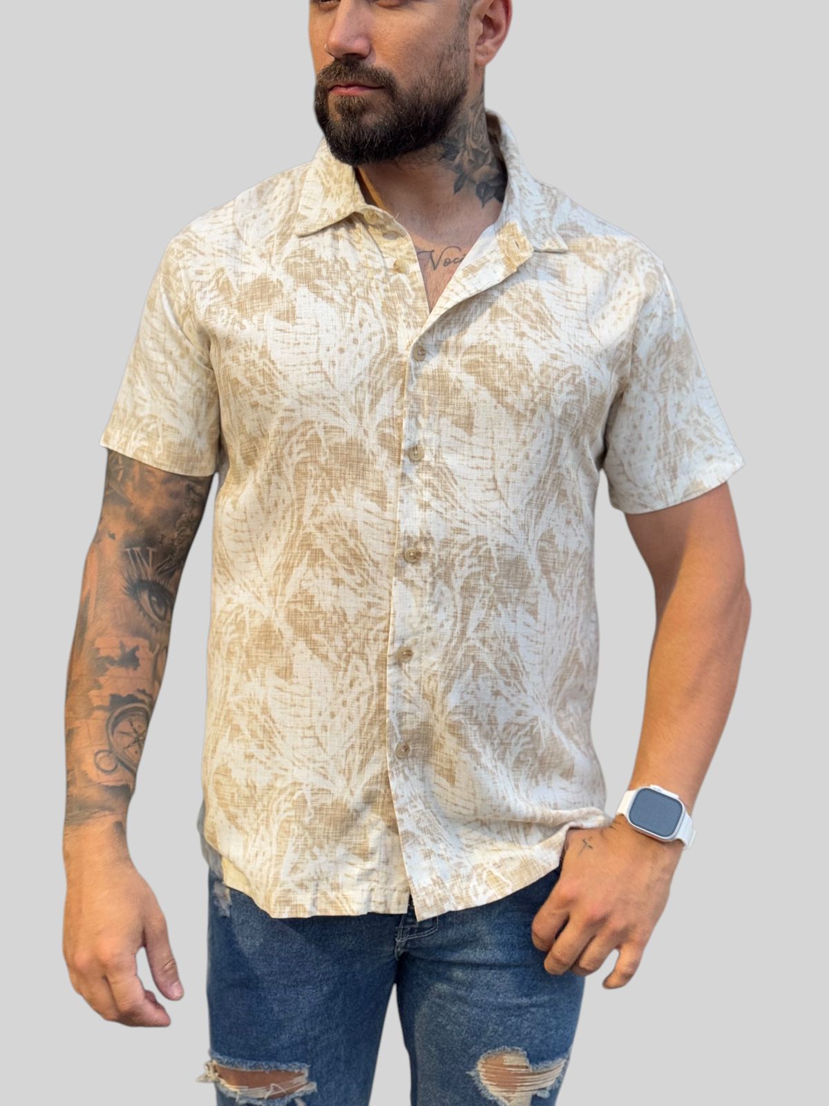 Camisa Manga Curta Premium Linho Paris