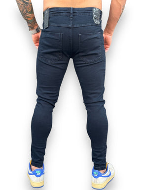 Calça Jeans Destroyed Escura com Bordado - Estilo e Sofisticação