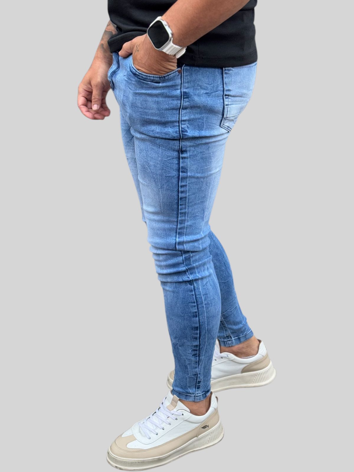 Calça Jeans Skinny Rajada