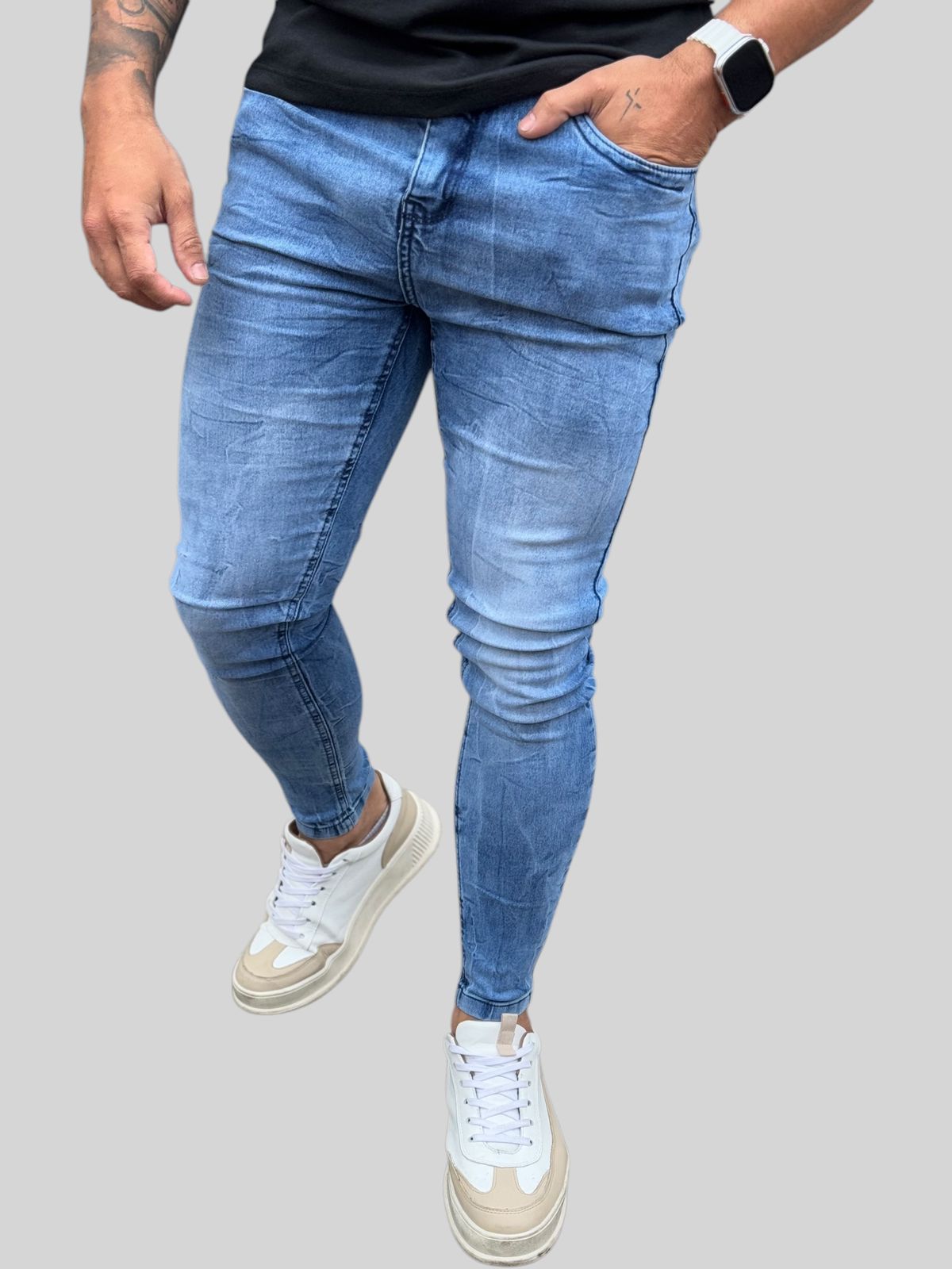 Calça Jeans Skinny Rajada