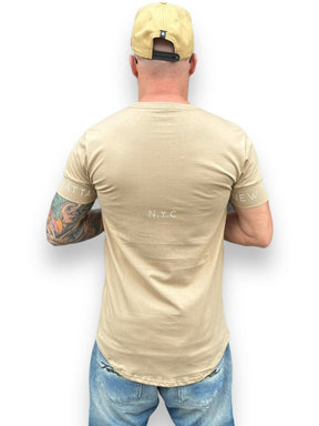 Camiseta Longline Urbana New York State of Mind: Bege